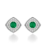 Kolczyki ze szmaragdem białe złoto AJK_008